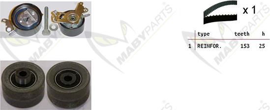 Mabyparts OBK010376 - Комплект ременя ГРМ autozip.com.ua