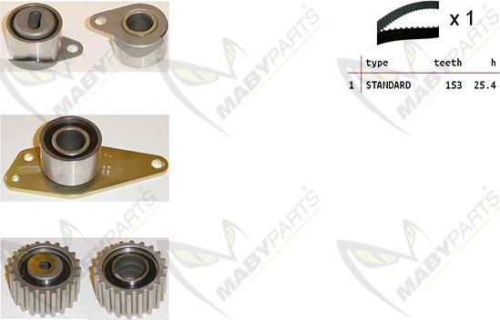 Mabyparts OBK010296 - Комплект ременя ГРМ autozip.com.ua