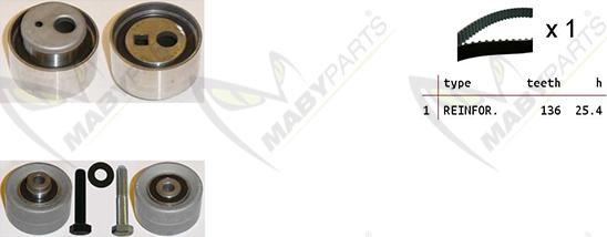 Mabyparts OBK010292 - Комплект ременя ГРМ autozip.com.ua