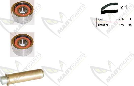 Mabyparts OBK010249 - Комплект ременя ГРМ autozip.com.ua