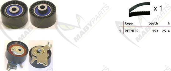 Mabyparts OBK010244 - Комплект ременя ГРМ autozip.com.ua
