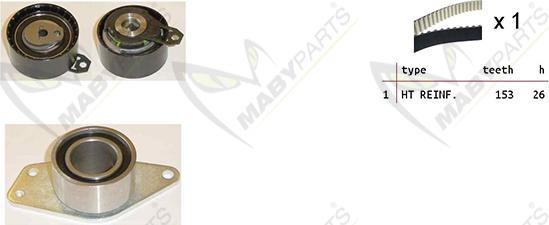 Mabyparts OBK010243 - Комплект ременя ГРМ autozip.com.ua