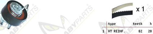 Mabyparts OBK010242 - Комплект ременя ГРМ autozip.com.ua