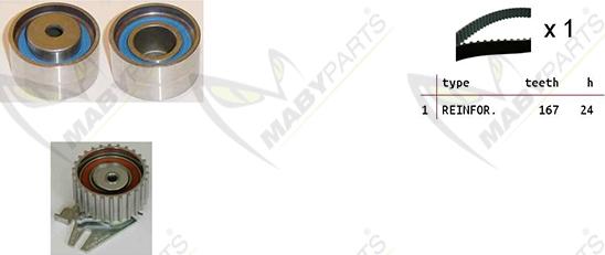 Mabyparts OBK010255 - Комплект ременя ГРМ autozip.com.ua