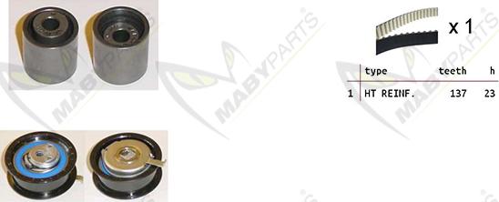Mabyparts OBK010257 - Комплект ременя ГРМ autozip.com.ua