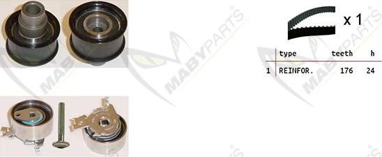 Mabyparts OBK010204 - Комплект ременя ГРМ autozip.com.ua