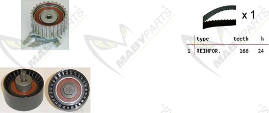 Mabyparts OBK010205 - Комплект ременя ГРМ autozip.com.ua