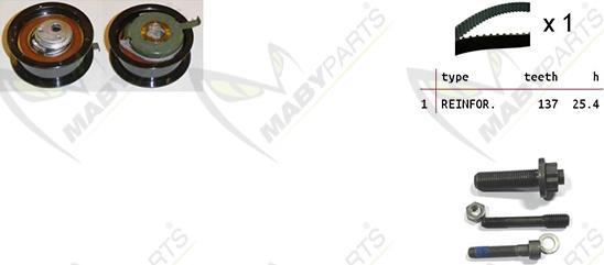 Mabyparts OBK010207 - Комплект ременя ГРМ autozip.com.ua