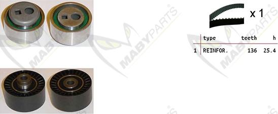 Mabyparts OBK010219 - Комплект ременя ГРМ autozip.com.ua