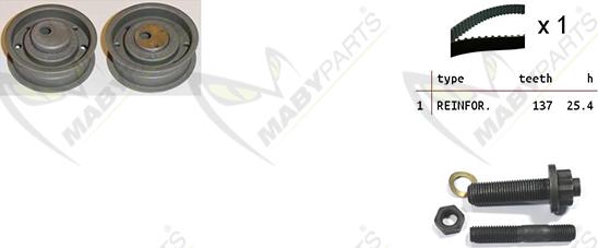 Mabyparts OBK010215 - Комплект ременя ГРМ autozip.com.ua