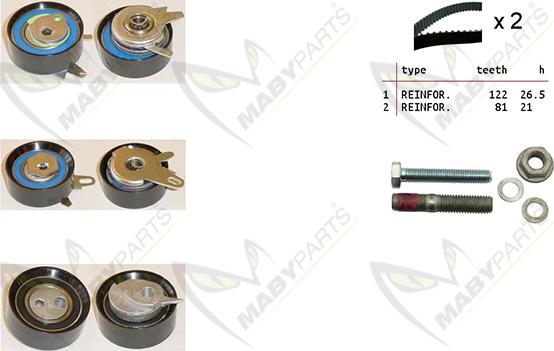 Mabyparts OBK010210 - Комплект ременя ГРМ autozip.com.ua