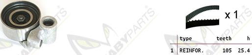 Mabyparts OBK010211 - Комплект ременя ГРМ autozip.com.ua