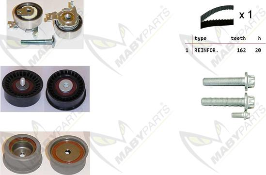 Mabyparts OBK010213 - Комплект ременя ГРМ autozip.com.ua