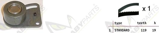 Mabyparts OBK010288 - Комплект ременя ГРМ autozip.com.ua