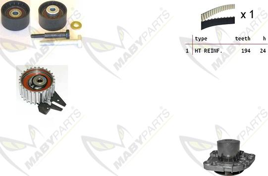 Mabyparts OBKWP0054 - Водяний насос + комплект зубчатого ременя autozip.com.ua
