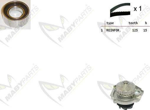 Mabyparts OBKWP0056 - Водяний насос + комплект зубчатого ременя autozip.com.ua