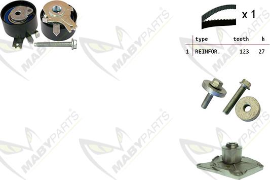 Mabyparts OBKWP0061 - Водяний насос + комплект зубчатого ременя autozip.com.ua