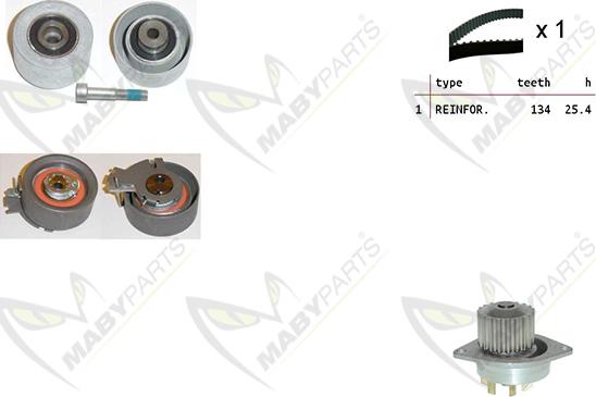 Mabyparts OBKWP0089 - Водяний насос + комплект зубчатого ременя autozip.com.ua