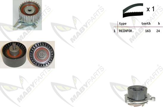 Mabyparts OBKWP0088 - Водяний насос + комплект зубчатого ременя autozip.com.ua