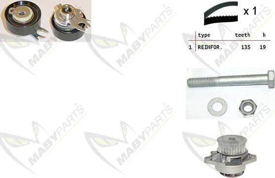 Mabyparts OBKWP0144 - Водяний насос + комплект зубчатого ременя autozip.com.ua