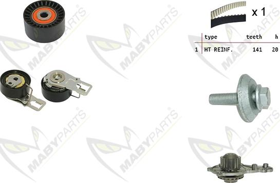 Mabyparts OBKWP0140 - Водяний насос + комплект зубчатого ременя autozip.com.ua