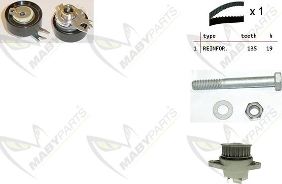 Mabyparts OBKWP0143 - Водяний насос + комплект зубчатого ременя autozip.com.ua