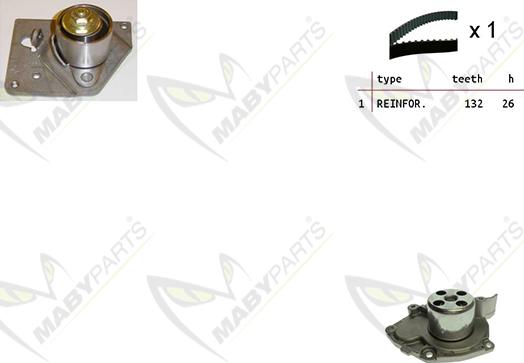 Mabyparts OBKWP0154 - Водяний насос + комплект зубчатого ременя autozip.com.ua