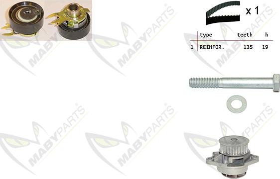 Mabyparts OBKWP0151 - Водяний насос + комплект зубчатого ременя autozip.com.ua