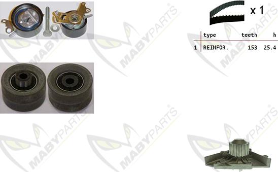 Mabyparts OBKWP0158 - Водяний насос + комплект зубчатого ременя autozip.com.ua