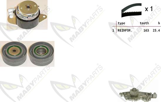 Mabyparts OBKWP0152 - Водяний насос + комплект зубчатого ременя autozip.com.ua