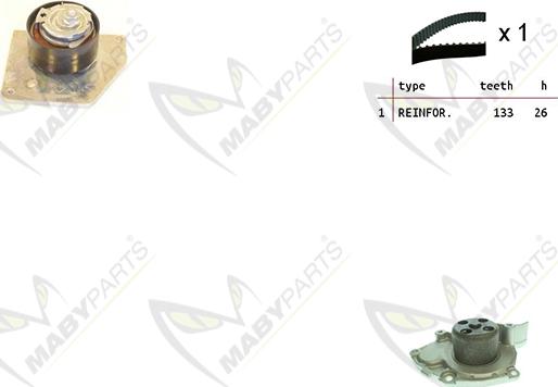 Mabyparts OBKWP0165 - Водяний насос + комплект зубчатого ременя autozip.com.ua