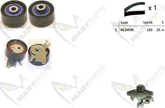 Mabyparts OBKWP0167 - Водяний насос + комплект зубчатого ременя autozip.com.ua