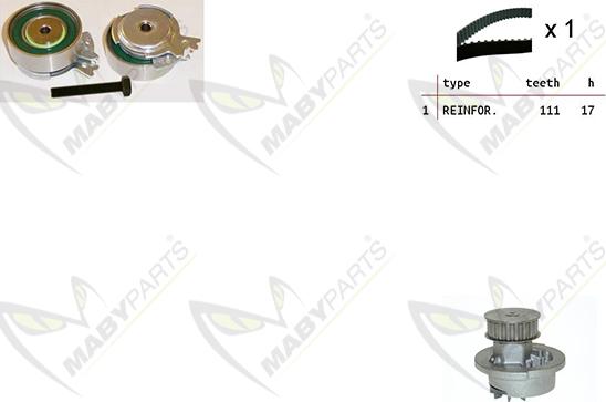 Mabyparts OBKWP0106 - Водяний насос + комплект зубчатого ременя autozip.com.ua