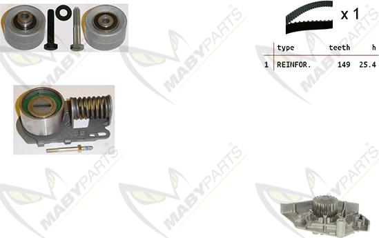 Mabyparts OBKWP0103 - Водяний насос + комплект зубчатого ременя autozip.com.ua