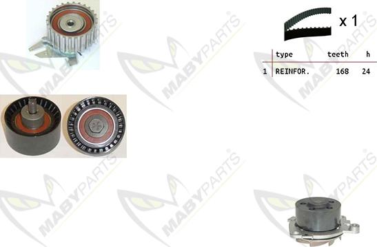 Mabyparts OBKWP0114 - Водяний насос + комплект зубчатого ременя autozip.com.ua