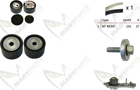 Mabyparts OBKWP0130 - Водяний насос + комплект зубчатого ременя autozip.com.ua