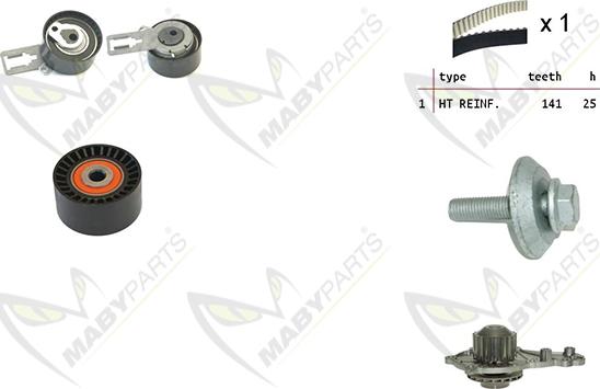 Mabyparts OBKWP0131 - Водяний насос + комплект зубчатого ременя autozip.com.ua