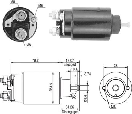 Magneti Marelli 940113050446 - Тягове реле, стартер autozip.com.ua