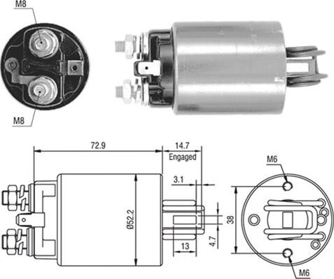 Magneti Marelli 940113050409 - Тягове реле, стартер autozip.com.ua