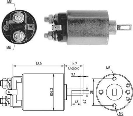 Magneti Marelli 940113050408 - Тягове реле, стартер autozip.com.ua