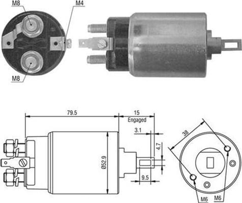 Magneti Marelli 940113050421 - Тягове реле, стартер autozip.com.ua