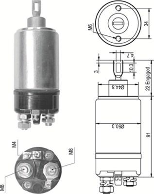 Magneti Marelli 940113050536 - Тягове реле, стартер autozip.com.ua