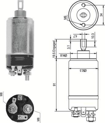 Magneti Marelli 940113050088 - Тягове реле, стартер autozip.com.ua