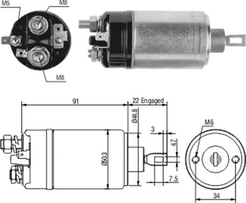 Magneti Marelli 940113050166 - Тягове реле, стартер autozip.com.ua