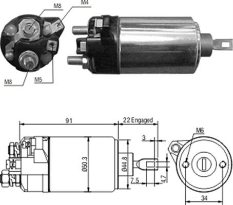 Magneti Marelli 940113050168 - Тягове реле, стартер autozip.com.ua