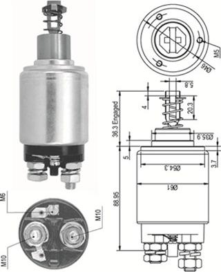 Magneti Marelli 940113050110 - Тягове реле, стартер autozip.com.ua