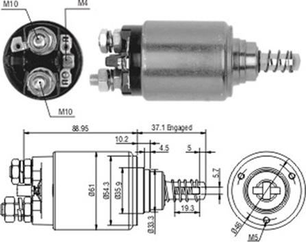 Magneti Marelli 940113050189 - Тягове реле, стартер autozip.com.ua