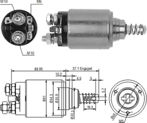 Magneti Marelli 940113050186 - Тягове реле, стартер autozip.com.ua