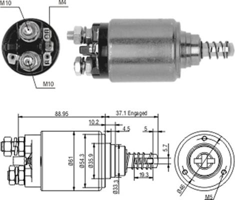 Magneti Marelli 940113050187 - Тягове реле, стартер autozip.com.ua