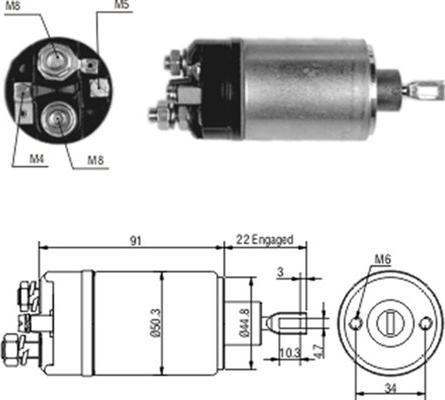 Magneti Marelli 940113050172 - Тягове реле, стартер autozip.com.ua